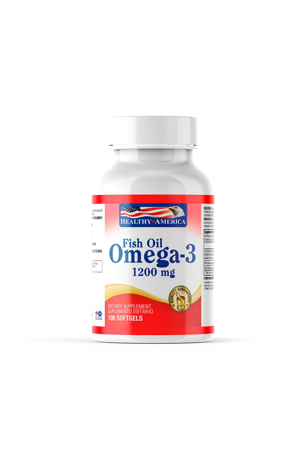 Omega 3 Fish Oil 1200 mg – Healthy America (100 cápsulas blandas)