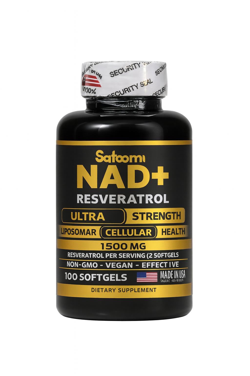 Satoomi NAD+ con Resveratrol – Ultra Strength 1500 mg | 100 Softgels
