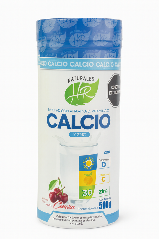 Calcio + Vitamina D, Vitamina C y Zinc – Naturales HR (500 g)