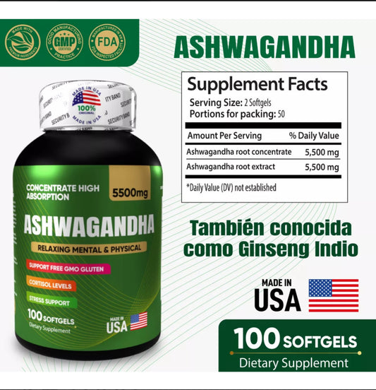 Ashwagandha KSM-66 – 5500 mg | 100 Softgels