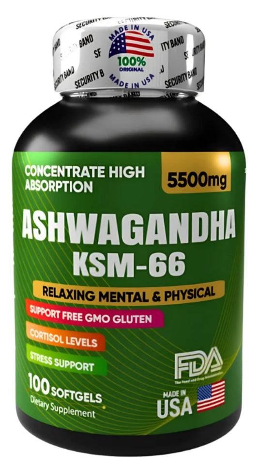 Ashwagandha KSM-66 – 5500 mg | 100 Softgels