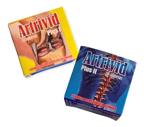 Artrivid Plus I y II – Fórmula Homeopática Alemana (20 tabletas cada uno)