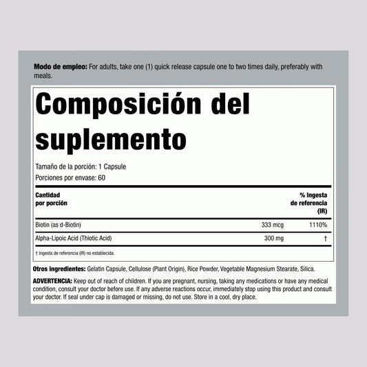 Ácido Alfa Lipoico 300 mg – Antioxidante esencial para tu salud celular