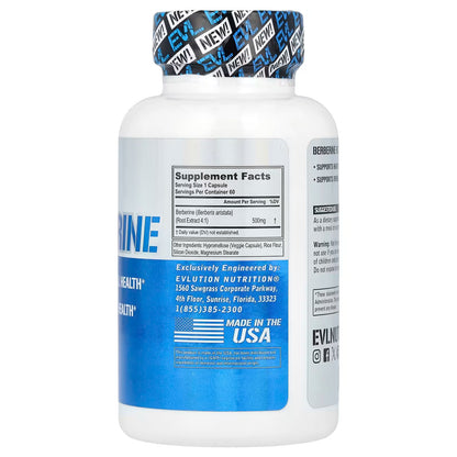 EVLution Nutrition – Berberine 500 mg (60 cápsulas veganas) – Importado de USA