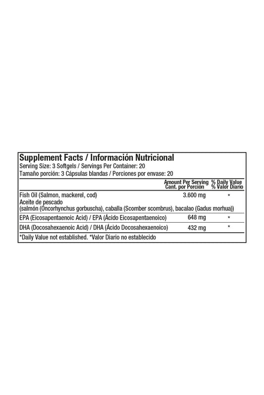 Fish Oil Omega-3 1200 mg – 60 Softgels