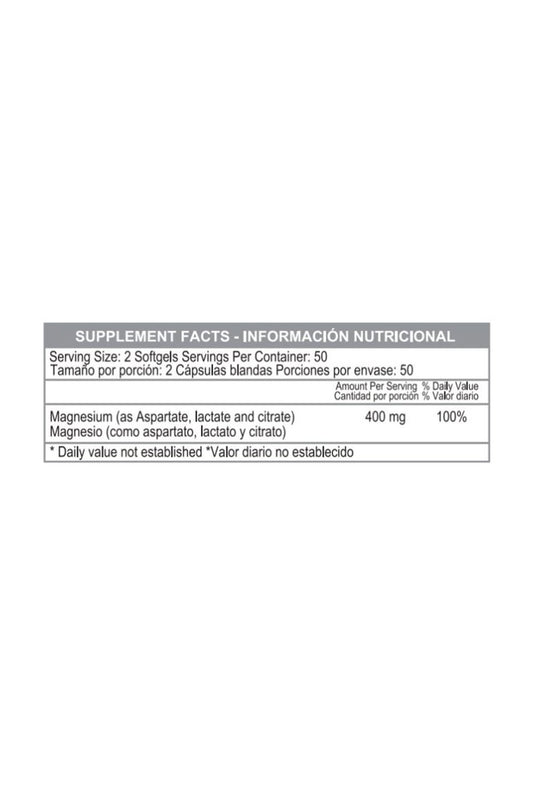 Super Magnesium 400 mg – 100 Cápsulas Blandas