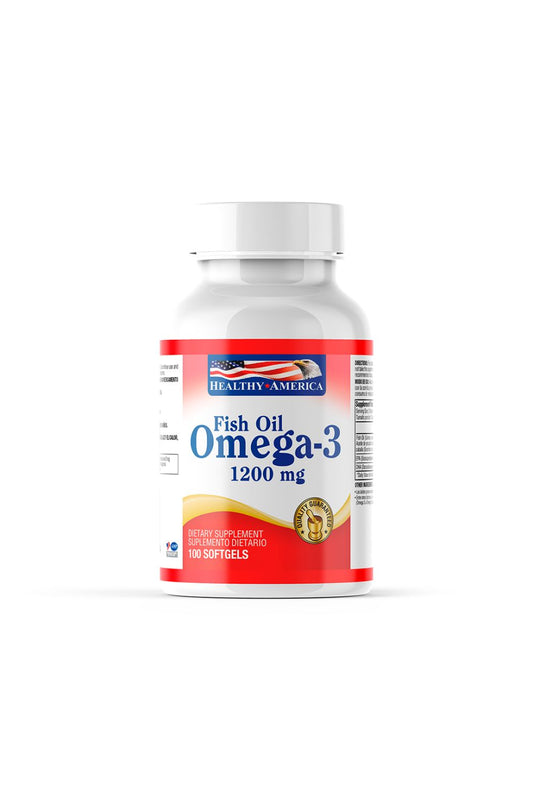 Omega 3 Fish Oil 1200 mg – Healthy America (100 cápsulas blandas)
