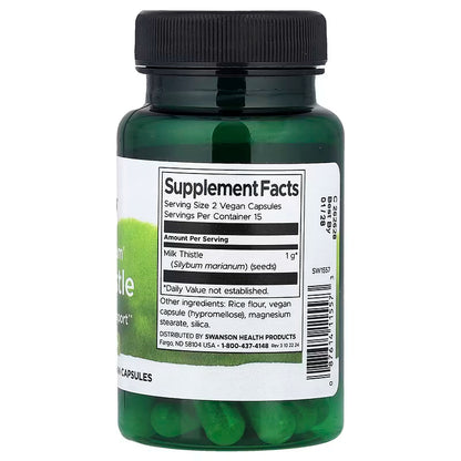 Swanson Full Spectrum (Cardo Mariano)  Milk Thistle 500 mg – 30 cápsulas veganas