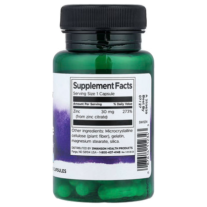 Zinc Citrate 30 mg – 60 cápsulas