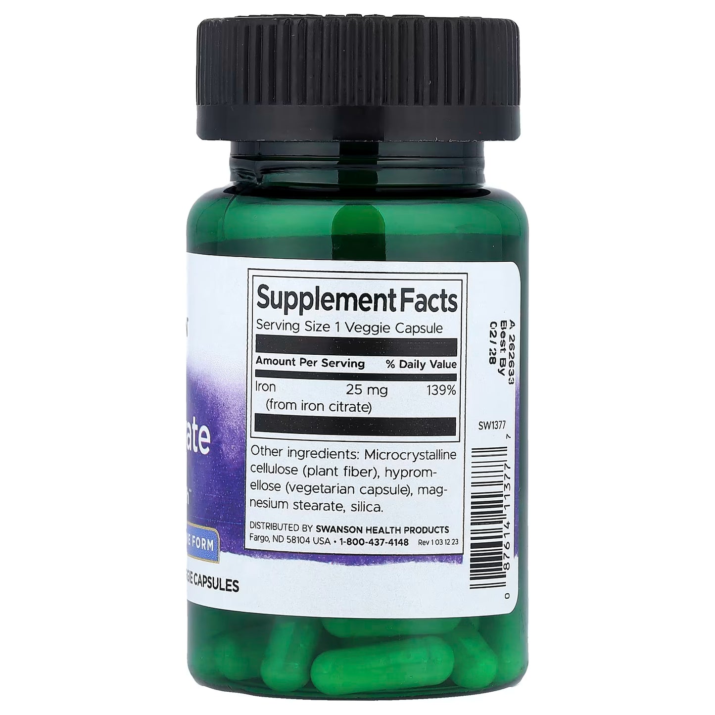 Hierro Citrato 25 mg (60 cápsulas vegetarianas)