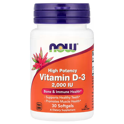 NOW Foods Vitamina D3 – 2000 IU (30 softgels)