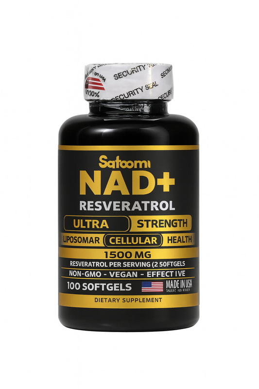 Satoomi NAD+ con Resveratrol – Ultra Strength 1500 mg | 100 Softgels