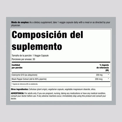 CoQ10 30 mg – Energía y soporte cardiovascular en cápsulas vegetales